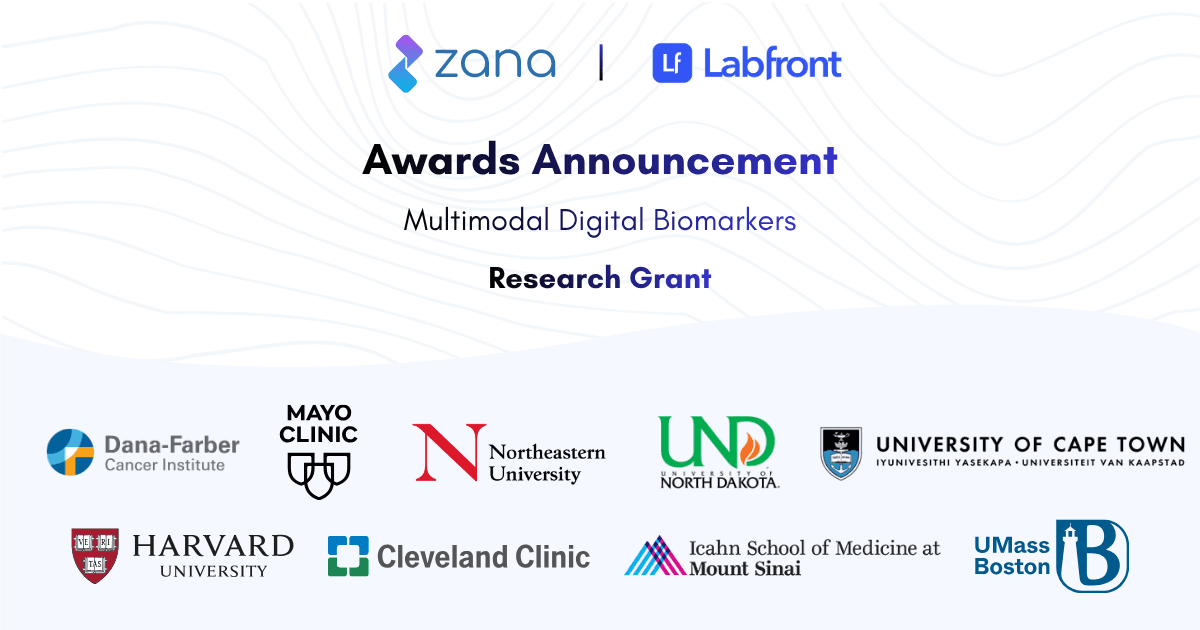 Zana and Labfront Announce Awards of the Joint Multimodal Digital Biomarkers Research Grant 2026